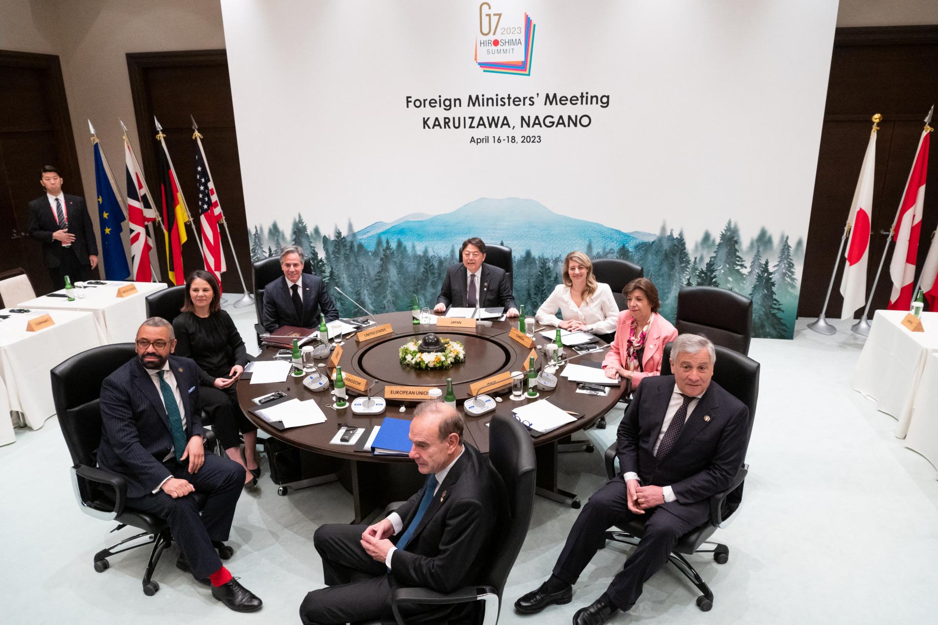 ဂျပန်နိုင်ငံတွင် G7 နိုင်ငံခြားရေးဝန်ကြီးများ အစည်းအဝေးကျင်းပစဉ် (Photo – AFP)