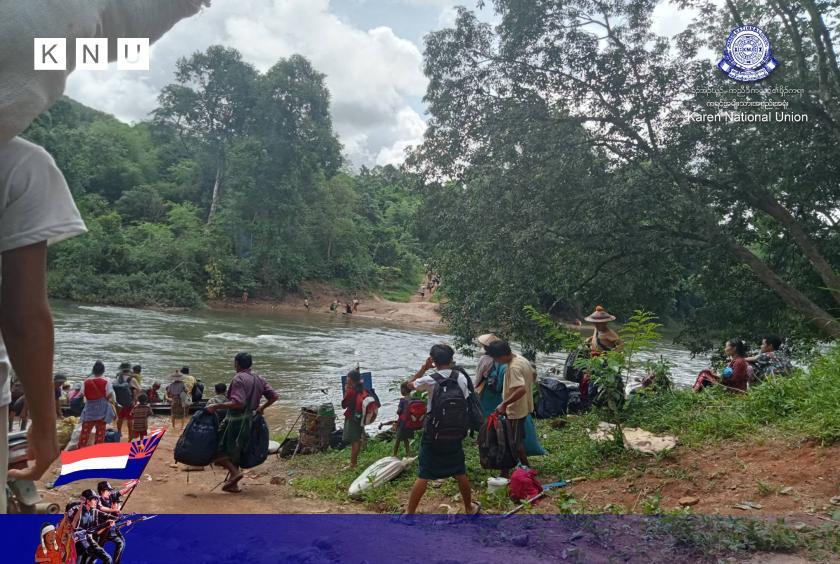 ကရင်ပြည်နယ်အတွင်း လက်နက်ကိုင်ပဋိပက္ခကြောင့် နေရပ်စွန့်ခွာသူအချို့ကို တွေ့ရစဉ်