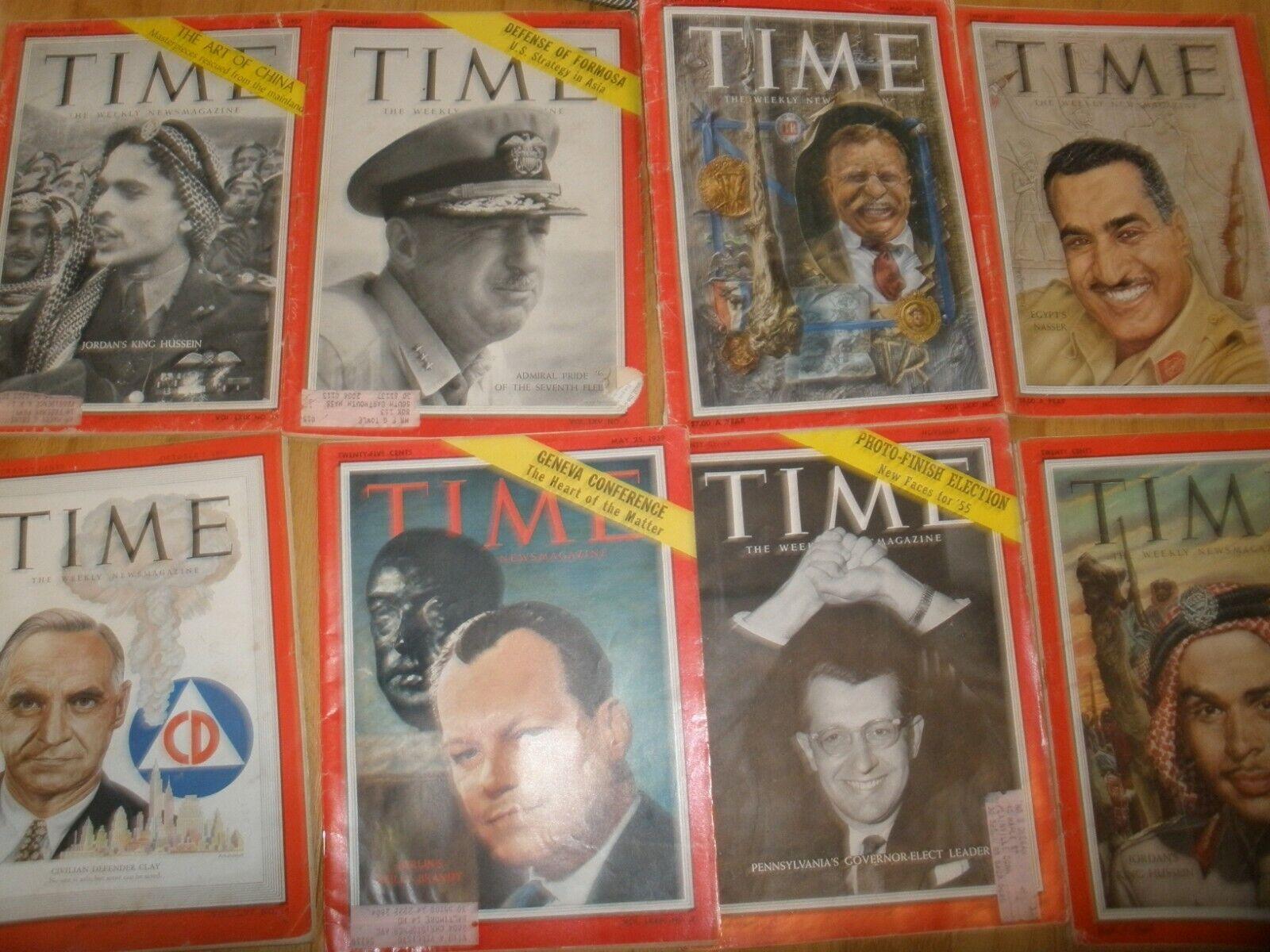 ၁၉၅၀ ပြည့်လွန်နှစ်များအတွင်းက Time Magazine မျက်နှာဖုံးများ၌ ဟူစိန်၊ နက်ဆာနှင့် ရုစဗဲ့တို့ကို တွေ့ရစဉ်  (Photo - ebay)