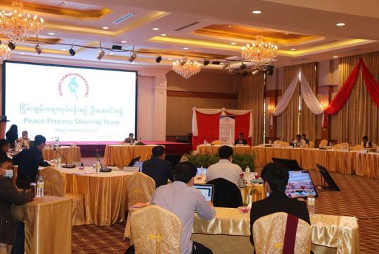 နေပြည်တော်တွင် သြဂုတ် ၈ ရက်က ပြုလုပ်ခဲ့သော PPST အစည်းအဝေးကိုတွေ့ရစဉ် (Photo: NCA-S EAO)