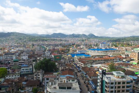 လားရှိုးမြို့ကို အပေါ်စီးမှ တွေ့ရစဉ်