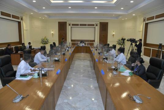 ဇန်နဝါရီ ၃၁ ရက်က အမျိုးသားကာကွယ်ရေးနှင့် လုံခြုံရေးကောင်စီအစည်းအဝေး (၁/၂၀၂၃) ကျင်းပစဉ်
