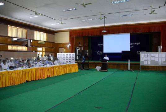 နိုင်ငံတော်စီမံအုပ်ချုပ်ရေးကောင်စီ၏ သတင်းထုတ်ပြန်ရေးအဖွဲ့က  ဇွန် ၁၂ ရက်တွင် ပြန်ကြားရေးဝန်ကြီးဌာန၌ ပြုလုပ်စဉ်