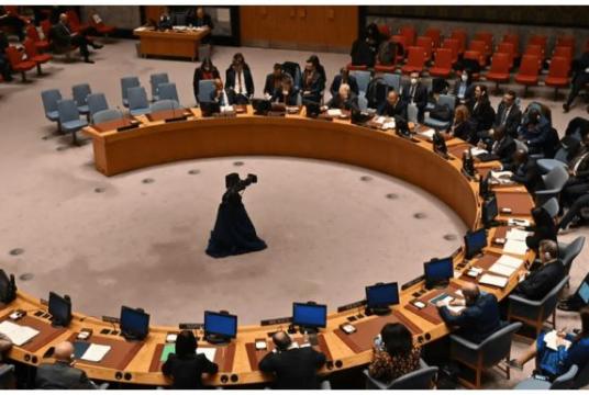 ကုလသမဂ္ဂ လုံခြုံရေးကောင်စီ  အစည်းအဝေးကို တွေ့ရစဉ်