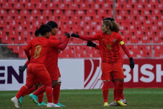 ၂၀၂၂ အာရှဖလား အမျိုးသမီးခြေစစ်ပွဲအောင်မြင်ခဲ့သည့် မြန်မာအမျိုးသမီးအသင်း (Photo:MFF)