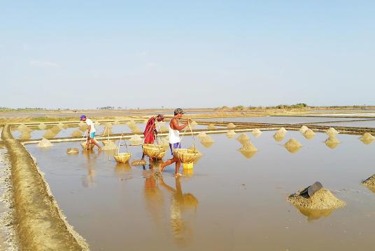 ဧရာဝတီတိုင်းအတွင်းရှိ ဆားလုပ်ငန်းခွင်တစ်ခုကို တွေ့ရစဉ်
