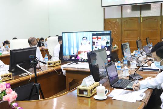 အလုပ်သမား၊ လူဝင်မှုကြီးကြပ်ရေးနှင့် ပြည်သူ့အင်အား ဝန်ကြီးဌာနနှင့် အပြည်ပြည်ဆိုင်ရာ အလုပ်သမားရေးရာအဖွဲ့ (ILO) တို့ပူးပေါင်း၍ (၁၆) ကြိမ်မြောက် အမျိုးသားအဆင့် အစိုးရ၊ အလုပ်ရှင်၊ အလုပ်သမား သုံးပွင့်ဆိုင် ဆွေးနွေးပွဲ အခမ်းအနားကို တွေ့ရစဉ်
