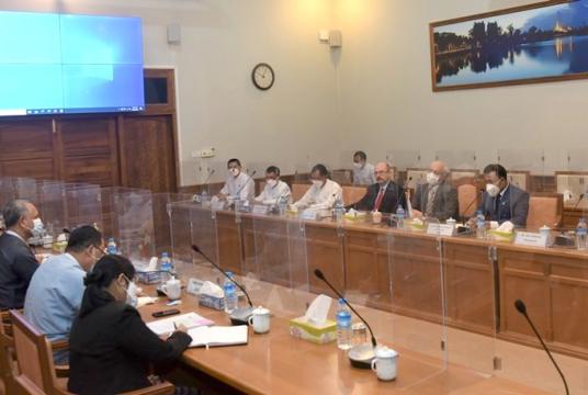မြန်မာ-ရုရှား နှစ်နိုင်ငံအကြား စီးပွားရေးပူးပေါင်းဆောင်ရွက်မှုမြှင့်တင်ရေး ဆွေးနွေးစဉ်