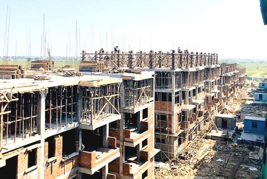 ဒဂုံမြို့သစ်(ဆိပ်ကမ်း)မြို့နယ်အတွင်း နိုင်ငံဝန်ထမ်းအငှားအိမ်ရာများ တည်ဆောက်နေမှုကို ၂၀၂၀ ပြည့်နှစ်အတွင်းက တွေ့ရစဉ် (ဓာတ်ပုံ-DUHD)        