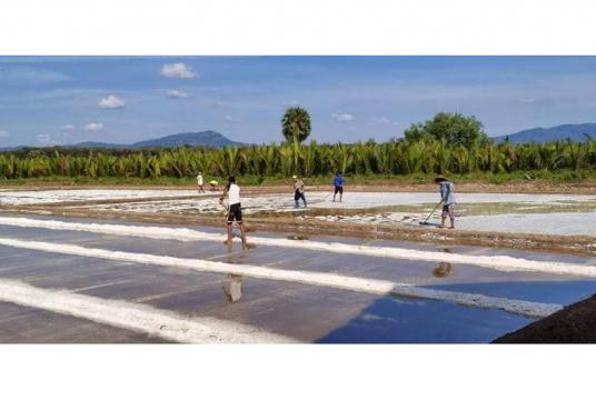မွန်ပြည်နယ်အတွင်း နေလှန်းဆားလုပ်ငန်းခွင်တစ်ခုကို တွေ့ရစဉ်