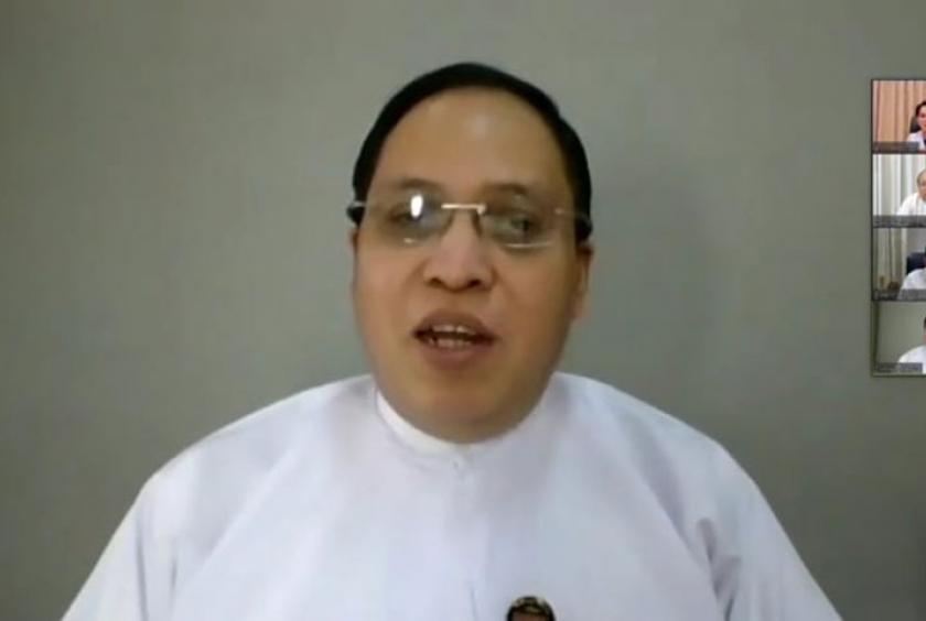 စီမံကိန်း၊ ဘဏ္ဍာရေးနှင့် စက်မှုဝန်ကြီးဌာန ဒုတိယဝန်ကြီး ဦးဆက်အောင် ဆွေးနွေးပြောကြားစဉ်