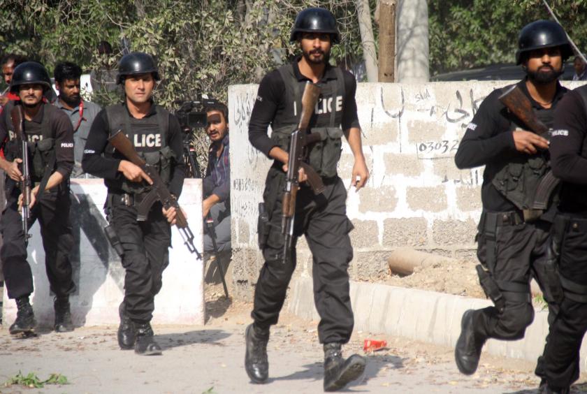 ၂၀၂၃ ခုနှစ် နိုဝင်ဘာ ၂၃ ရက်က ပါကစ္စတန်နိုင်ငံ လာဟိုးမြို့တွင် ပါကစ္စတန်ရဲတပ်ဖွဲ့ဝင်များကို တွေ့ရစဉ်(Photo: AFP)