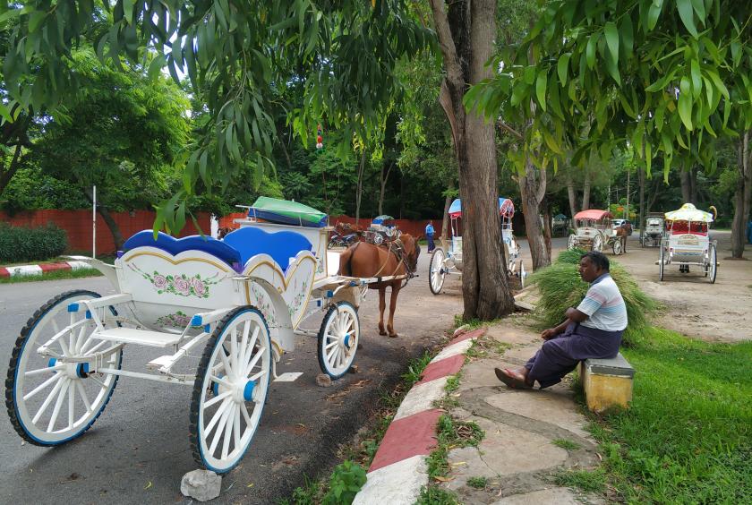 ပြင်ဦးလွင် ရထားလုံးများကို ကိုဗစ်ကပ်ရောဂါကာလအတွင်း တွေ့ရစဉ် 