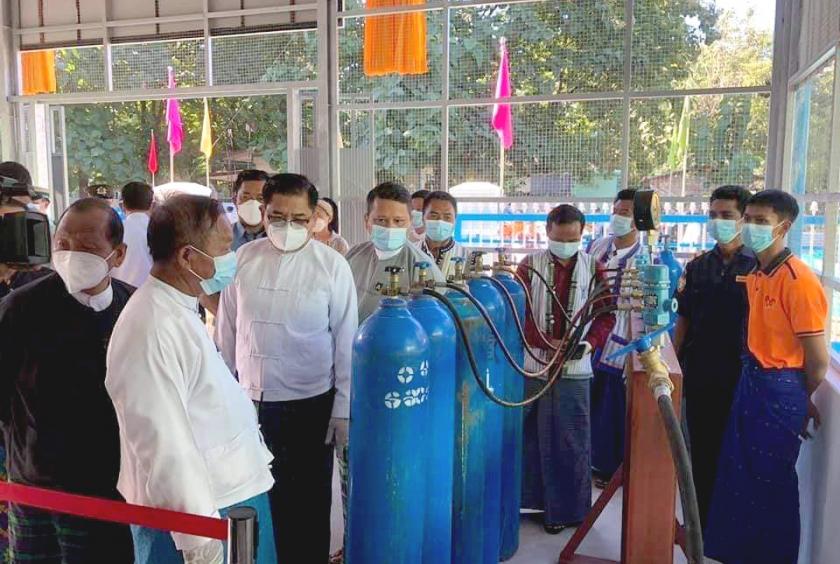 ဒေသခံများ စုပေါင်းလှူဒါန်းသည့် ဝိုင်းမော် အောက်ဆီဂျင်စက်ရုံကို စက်တင်ဘာ ၂၇ ရက်က တွေ့ရစဉ်