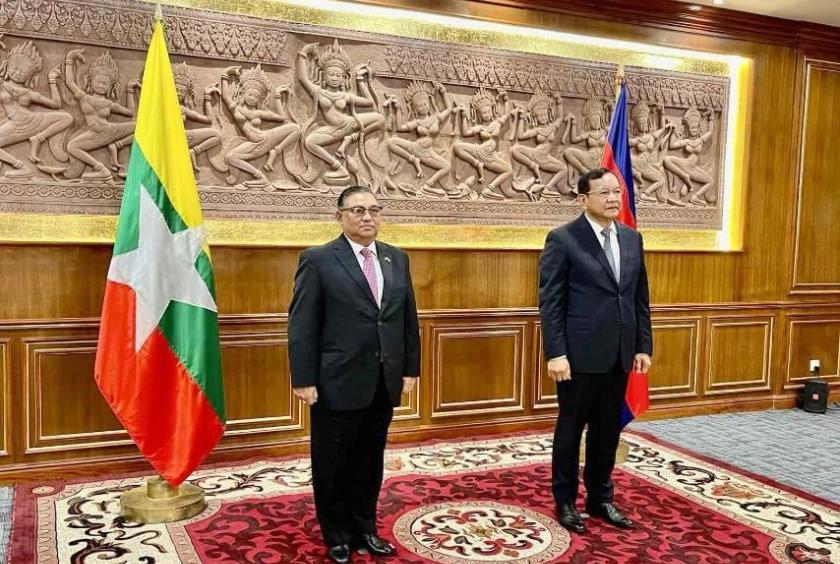   ၂၀၂၁ ခုနှစ် ဒီဇင်ဘာလအတွင်းက သွားရောက်ခဲ့သည်ကမ္ဘောဒီယား နိုင်ငံခရီးစဉ် တွင်     နိုင်ငံခြားရေးဝန်ကြီး ဦးဝဏ္ဏမောင်လွင်နှင့် ကမ္ဘောဒီးယား ဝန်ကြီးတို့အား တွေ့ရစဉ်