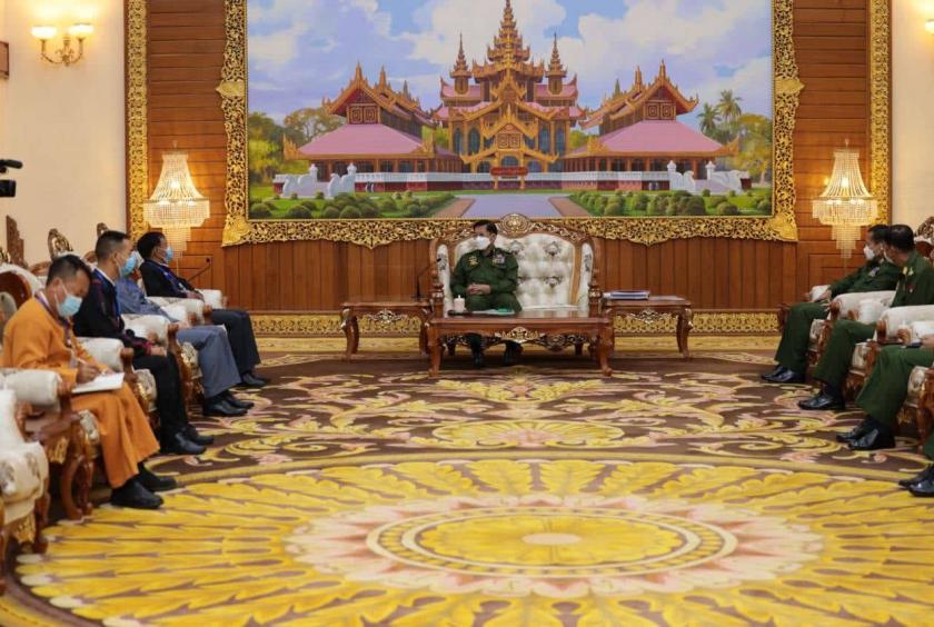 နစကဥက္ကဋ္ဌနှင့် မိုင်းလားအဖွဲ့ ဒုတိယဥက္ကဋ္ဌဦးဆောင်သောကိုယ်စားလှယ်အဖွဲ့ တွေ့ဆုံဆွေးနွေးစဉ် (Photo : TDA(Telegram))