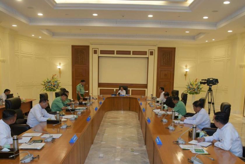 ဇူလိုင် ၃၁ ရက်က အမျိုးသားကာကွယ်ရေးနှင့် လုံခြုံရေးကောင်စီအစည်းအဝေး (၂/၂၀၂၃) ကျင်းပစဉ်