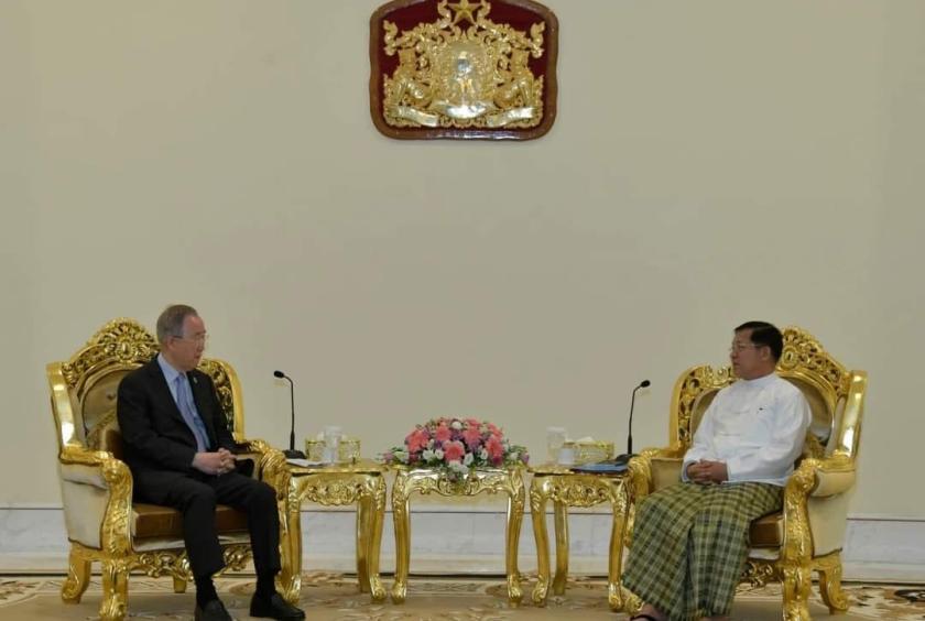 နစကဥက္ကဋ္ဌနှင့် The Elders အဖွဲ့၏ ဒုတိယဥက္ကဋ္ဌနှင့် ကုလသမဂ္ဂ အထွေထွေအတွင်းရေးမှူးချုပ်ဟောင်း ဘန်ကီမွန်း တွေ့ဆုံစဉ်