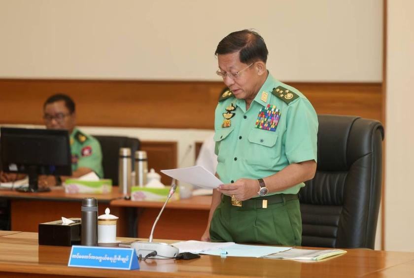 ၂၀၂၃ ခုနှစ် ဇူလိုင် ၃၁ ရက်က ကျင်းပသည့် အမျိုးသားကာကွယ်ရေးနှင့် လုံခြုံရေးကောင်စီအစည်းအဝေး (၂/၂၀၂၃) တွင် နစကဥက္ကဋ္ဌကို တွေ့ရစဉ်