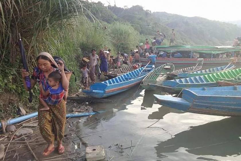  ပလက်ဝမြို့သို့ ရောက်ရှိလာသော စစ်ဘေးရှောင်များ