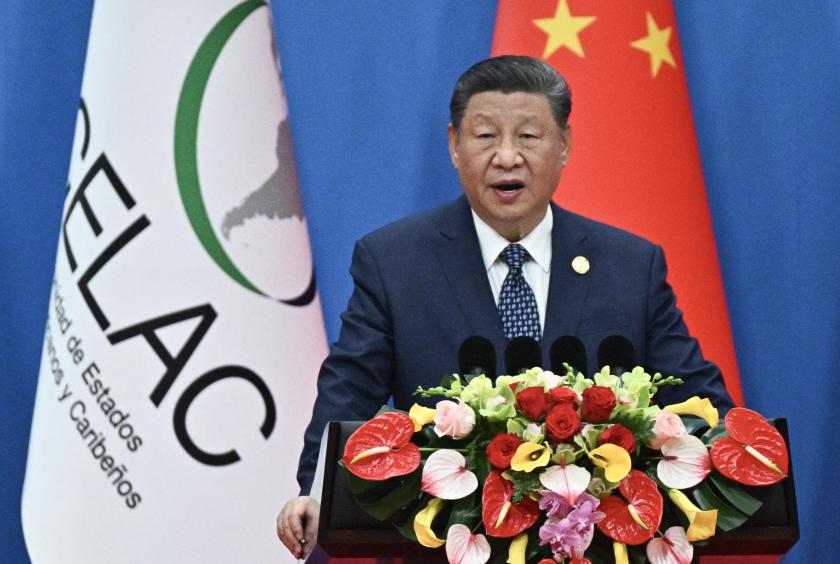 ပေကျင်းမြို့၌ ကျင်းပသည့် China –CELAC ဖိုရမ်ဖွင့်ပွဲ၌ တရုတ်သမ္မတရှီကျင်းပင် မိန့်ခွန်းပြောကြားနေပုံကို မေ ၁၃ ရက်တွင် တွေ့ရစဉ် (Photo:AFP)