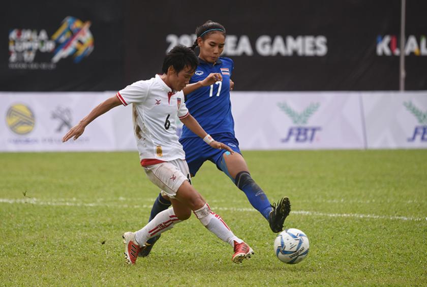၂၀၁၇ မလေးရှား ဆီးဂိမ်းစ်ပြိုင်ပွဲတွင် မြန်မာ့လက်ရွေးစင်ဟောင်း စန်းစန်းမော် ပါဝင်ယှဉ်ပြိုင်ကစားခဲ့စဉ် (ဓာတ်ပုံ-ညီညီစိုးညွန့်)