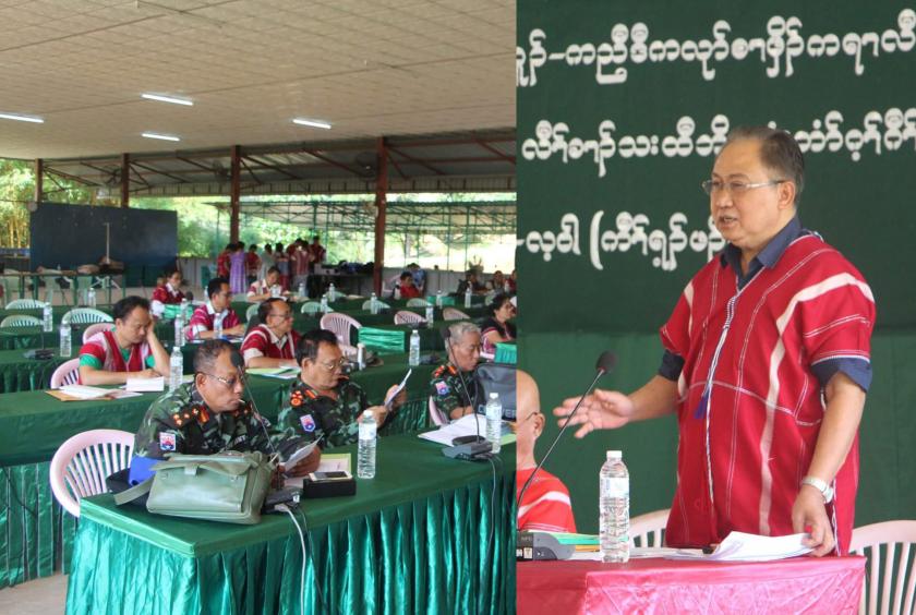 KNU ဗဟို အမြဲတမ်းကော်မတီ အရေးပေါ် အစည်းအဝေးကို အောက်တိုဘာ ၅ ရက်တွင် ပြုလုပ်စဉ် (Photo : KNU)