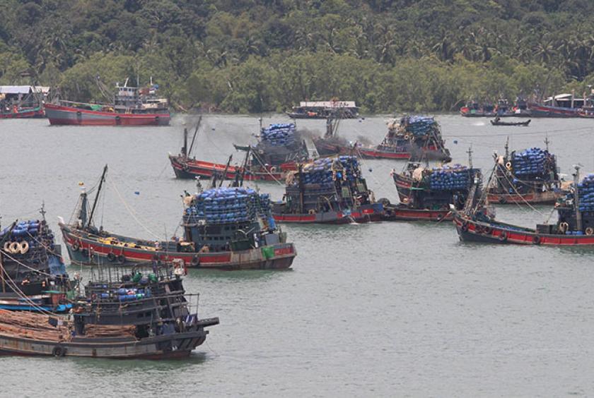 တနင်္သာရီတိုင်းဒေသကြီး ပင်လယ်ပြင်တွင် ငါးဖမ်းလှေများကို တွေ့ရစဉ်