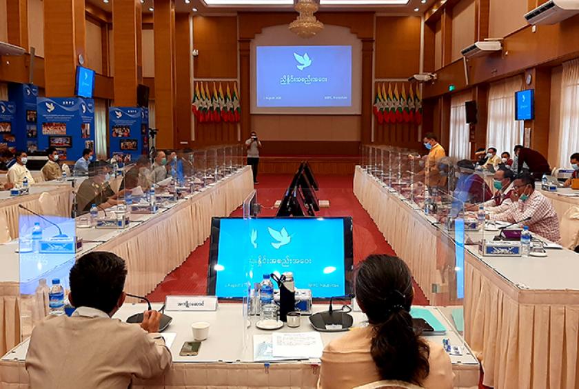အစိုးရနှင့် NCA-S EAO ညှိနှိုင်းအစည်းအဝေးအား သြဂုတ် ၁ ရက်တွင် နေပြည်တော်၌ ပြုလုပ်စဉ်