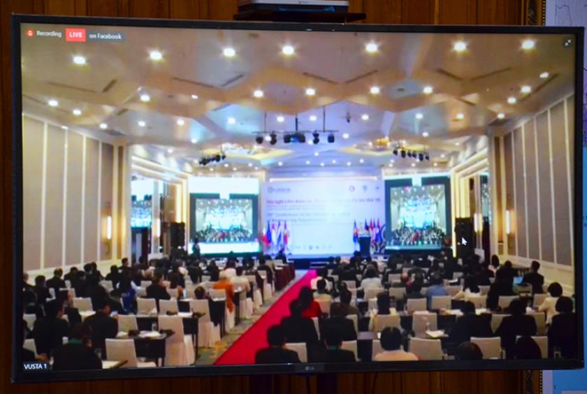 (၃၈) ကြိမ်မြောက် အာဆီယံအင်ဂျင်နီယာအသင်းချုပ်ညီလာခံတွင် ပြည်ထောင်စုဝန်ကြီး ဦးဝင်းခိုင်က ပြောကြားခဲ့စဉ် (ဓာတ်ပုံ- MOEE)