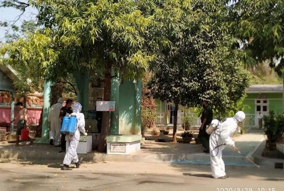 COVID-19 Case No.8 လူနာ (ဧည့်လမ်းညွှန်) အမျိုးသမီး သွားရောက်ခဲ့သည့် မုံရွာမြို့နယ် မိုးညှင်းသမ္ဗုဒ္ဓေဘုရားဝင်းအတွင်း ဆေးဖျန်းခြင်းလုပ်ငန်း ဆောင်ရွက်နေစဉ်